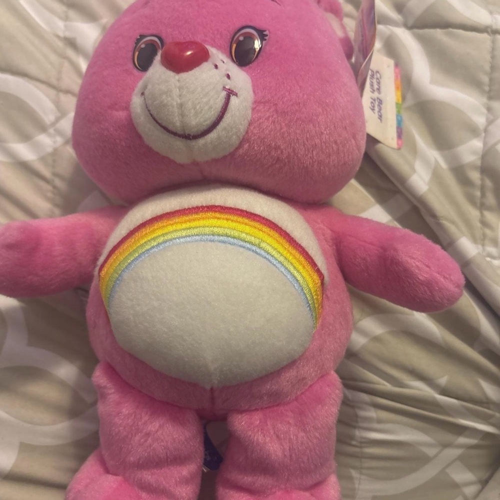 Care Bears Pink Plush with Rainbow Belly Emblem